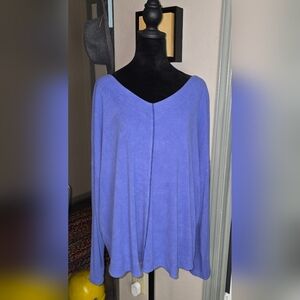 Heyson Women's Blue V-Neck Long Sleeve Shirt